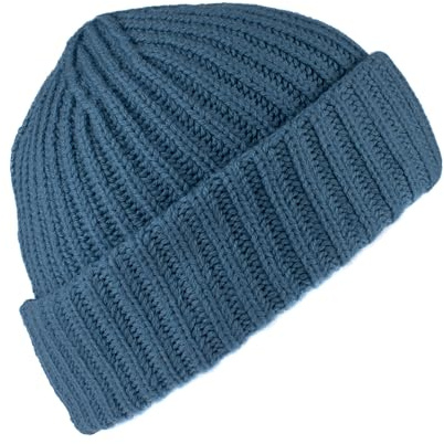 ENEA CASHMERE Cappello a Coste 100% Lana Merinos Extrafine, Made in Italy, Berretto Invernale Unisex, Taglia Unica (IT, Testo, Taglia Unica, Carta da Zucchero)