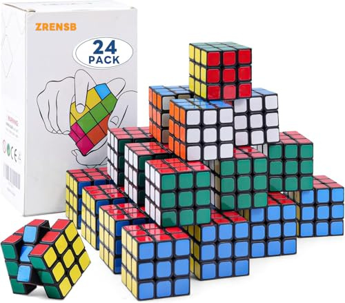 12 Pack Mini 3x3 Cube Puzzle, 1.18 Inch Small Twisty Brain Teaser, Pocket Size Magic Cube Toy for Kids, School Rewards & Classroom Prizes, Birthday Party Favors