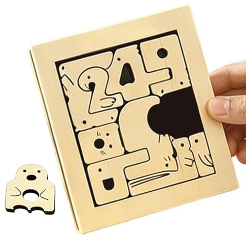 Rompecabezas De Madera Para Niños | Juguetes Educativos Números Y Conteo,Rompecabezas De Madera Encastrado Con Y Mesa Para Pequeños | Para Niños, Hogar, Jardín De Niños, Sala De Juegos, Educación