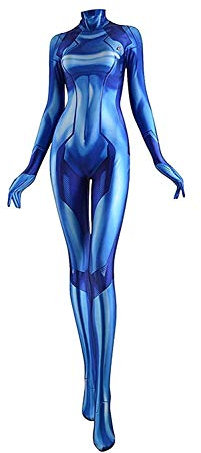 CosplayLife Zero Suit Samus Kostüm | Zero Suit Kostüm XL Blau