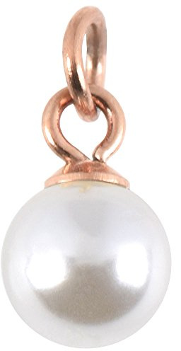 PIERCINGLINE - Ciondolo in Acciaio Chirurgico con Perla per Piercing al setto, Colori Assortiti e Colore: Oro Rosa/Perla Bianco Crema, Colore: Oro Rosa, cod. SLX2220-RO-CW