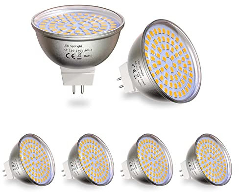 Bonlux GU5.3 MR16 LED Lampe 5W AC220-240V Reflektor Spotlicht Warmweiß 3000K 120 Grad als Ersatz für 50W Halogenbirne/Halogenglühlampe (5-Stück, Nicht Dimmbar)