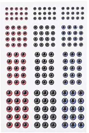 Yeux de leurre 3D Animal Fish Eyes, leurres de pêche artificiels pour montage de mouches, artisanat, cadeaux (183 pièces, taille 1)