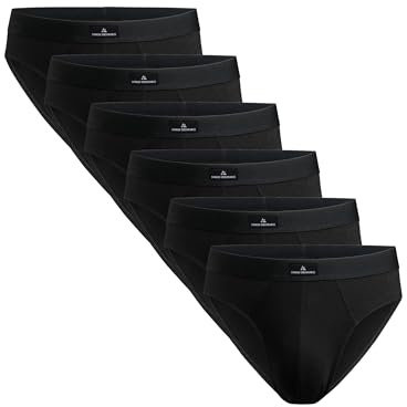 DANISH ENDURANCE 6er Pack Herren Slips, Klassischer Slip Herren aus Baumwolle, Weiche Unterwäsche, 6xSchwarz, L