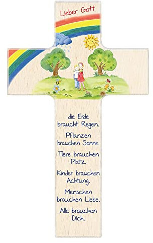 FRITZ COX Kinderkreuz 'Alle brauchen Dich' 15cm natur