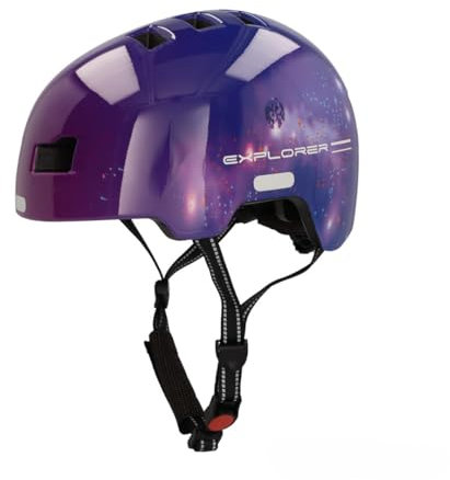 FISCHER BMX Fahrradhelm, Radhelm, Dirt Bike Helm Plus Explorer, S/M, 54-59cm, schwarz, mit integriertem LED-Rücklicht