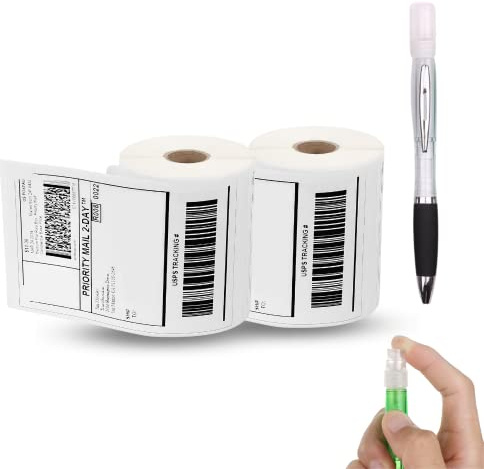 700 Etiquetas Térmicas de Envío Directo 4x6 (101,6x152,4mm). 2 Rollos de 350 Etiquetas Adhesivas para Impresoras Térmicas. Etiquetas Adhesivas para Envíos de Paquetería. (Bolígrafo de Regalo)