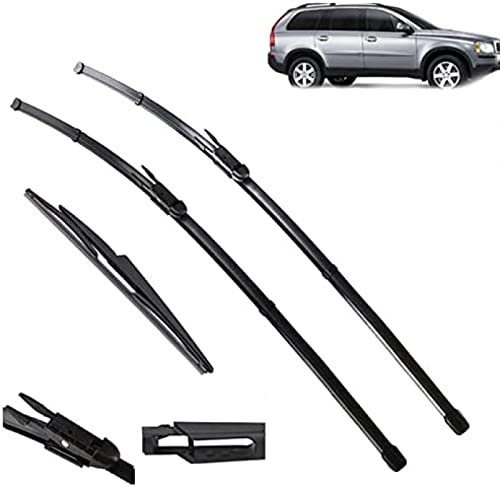 Limpiaparabrisas delantero y trasero para Volvo XC90 2004-07,2006, juego de escobillas para parabrisas, ventana de 24 + 22 + 15 