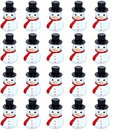 MAGICLULU 20pcs Christmas Snowman Ornaments Adorable Resin Snowman Craft for Micro Landscape Decor Diy Miniature Garden Decoration for Holiday Displays and Festive Crafts