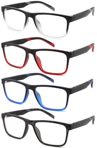 acavefox 4 Pack Reading Glasses 2.75 Men Readers Computer Blue Light Blocking Fashion and Comfortable Spring Hinge Eyeglasses