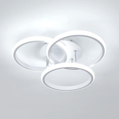 Comely Plafon LED Techo 40CM 6500K, 40W 4500LM Lámpara de Techo Salon Redondo Blanca Moderna, Luz de Techo Habitacion Blanca Fría para Dormitorio, Sala de Estar, Pasillo, Cocina