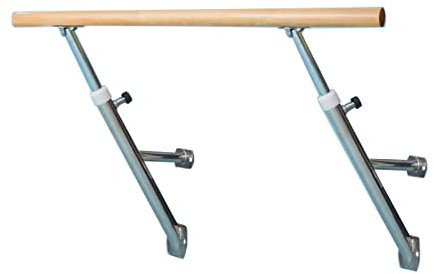 An der Wand montierte Ballettstange, 5 Fuß doppelte Dehnstangen, verstellbare hölzerne Ballettstange zum Tanzen, Ballett-Fitnessstange (Größe: 150 cm, Farbe: Weiß)