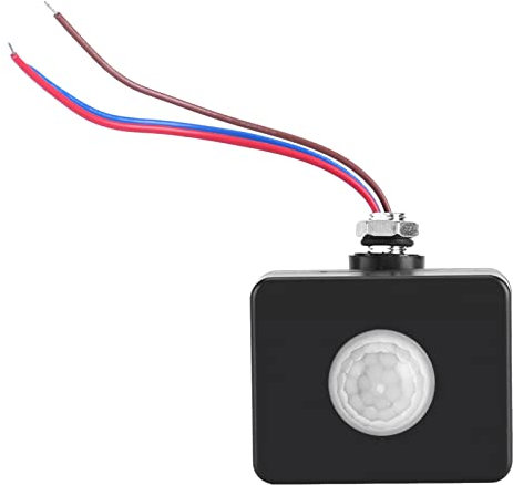 Detector de Iluminación con Sensor de Movimiento Infrarrojo, Interruptor PIR Negro para Seguridad Al Aire Libre
