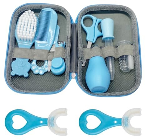 1 set de baño para bebé, 2 cepillos de dientes para bebé, productos portátiles para bebé al aire libre, kit de salud y belleza para bebé, accesorios para recién nacido