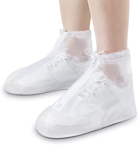 MCOLAFU Couvre Chaussures Imperméables, Unisexe Surchaussures Pluie Couvre Chaussures en PVC, Surchaussures Réutilisables avec Semelle Antidérapante pour Pluvieux et Neigeux pour Cyclisme