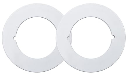 GQNDGN 2 Pack Round Door Handle Repair Backplate, 2-1/8 ID 3-1/2 White Lockset Backing Plate, Door Knob Filler Cover for Wood & Metal Doors to Cover Damaged Holes