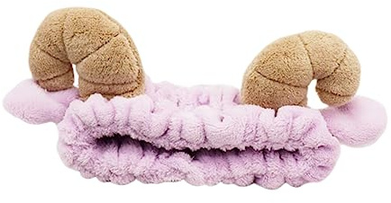 FRCOLOR Bandeau Pour Cheveux Violet En Peluche Taille Unique Cornes Tridimensionnelles Doux Et Confortable Bandeau De Maquillage Bain Pour Femmes Et Filles