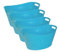 Pack of 4 Blue Ice Buckets With Handles, Summer Party BBQ Picnic Camping Indoor Outdoor, 24L Capacity Durable Lightweight - Beer Wine Cocktails Gin Drinks Cooler