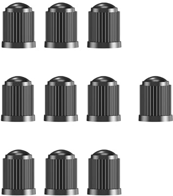 Xibao 10PCS Tapones Rueda Coche,Tapas de Plástico para Válvula Universales,Tapones Ruedas Coche Resistente al Agua y al Polvo,con Anillo Sellador,Adecuado para la Mayoría de los Automóviles (10PCS)