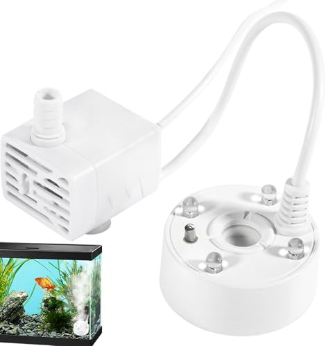 Rechory Fogger USB Mist Maker - Macchina per per laghetti, nebulizzatore ad ultrasuoni, nebulizzatore con luci LED, umidificatore ad Aria per Fontana d'Acqua