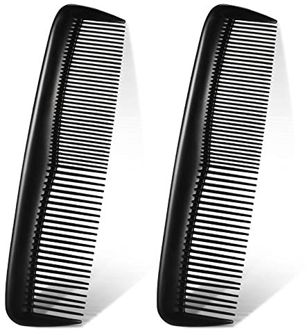 2 Pieces Pocket Plastic Hair Combs Black and Standard Tooth Cutting Fine Dressing Comb Hairdressing Styling Combs for Women Men Hairdressing Barber Salon Care Tool