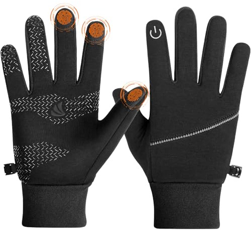 coskefy Running Gloves, Thermal Touch Screen Gloves Winter Men Women for Cycling Biking Sports Walking Skiing Liners