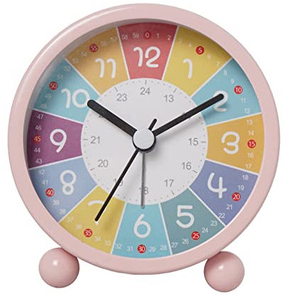 Despertador infantil, analógico, sin tic, despertador, despertador, reloj de aprendizaje, reloj de despertador, reloj para niños, reloj de alarma para niños, con alarma fuerte, luz nocturna, funciona