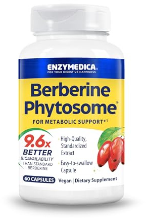Enzymedica Fitosoma de berberina 60 cápsulas | Suplemento dietético vegano para un metabolismo saludable del azúcar en sangre