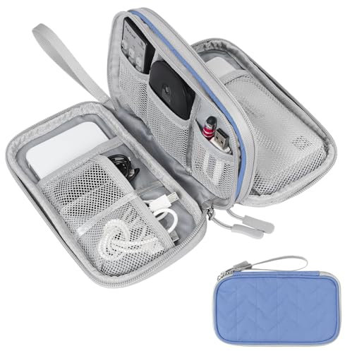 Skycase kabeltasche,reise gadgets,kabel organizer tasche, kabeltasche organizer, kabel organizer tasche klein für Elektronische Accessoires USB Power bank Ladekabel, 19 x 11 x 5.5 cm (Blau)