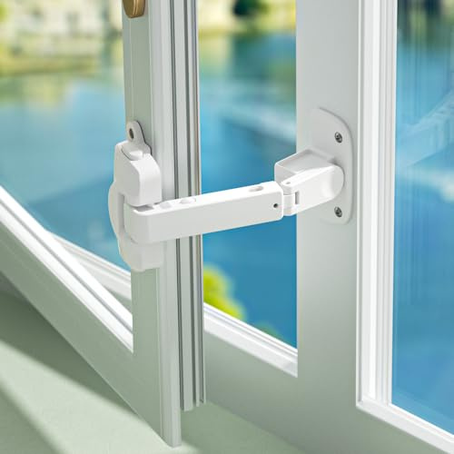 SAFELON 2 Pezzi Aggiornato Regolabile finestra gap size Baby Safety Window Restrictor, Blocco di sicurezza della finestra per bambini e animali domestici (Bianco)