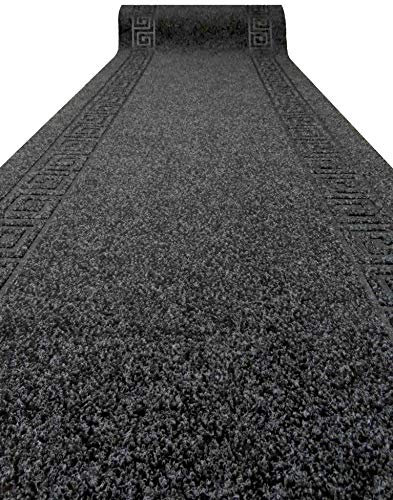 Casatessile Alfombra Runner de 67 cm de Ancho. GREK Antideslizante, Alfombra de Pasillo, Alfombra de vestíbulo, Alfombra de Fregadero - Nero, por Metro