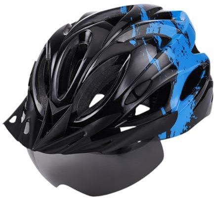 Ronyme Fahrradhelm Fahrradhelm Verstellbarer Kinnriemen Fahrradhelm Sporthelme für Skateboarding Skating Reiten Outdoor Damen, Schwarz Blau