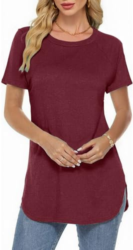 Teesho T-shirt long à manches longues pour femme - Élégant - En coton - Motif pissenlit