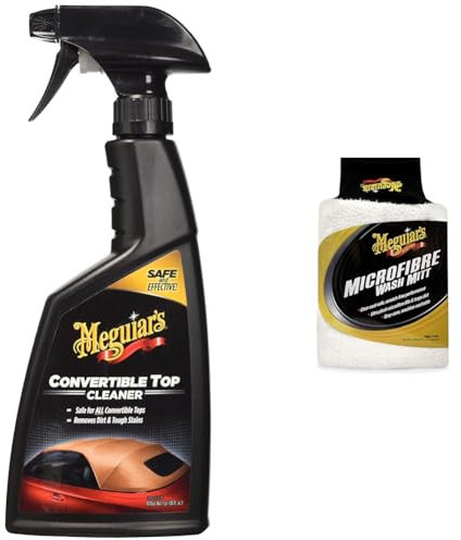 Meguiar's G2016EU Cabrioverdeck-Reiniger 473 ml – Inklusive extra dicker Mikrofaser-Waschhandschuh