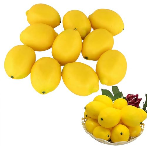 Nucalt 10 pcs Alimento artificiale di frutta finta al limone per la casa Cucina da casa Decorazione Decorazione per feste Esposizione realistica