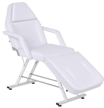 Kosmetikliege 3 Einstellbare Abschnitte Schönheitsbett, Ergonomische Massageliege mit Verstellbare Rückenlehne & Fußstütze, Robuste Tattooliege bis 150 kg Ideal für Spa, Kosmetik & Therapien (Weiß)
