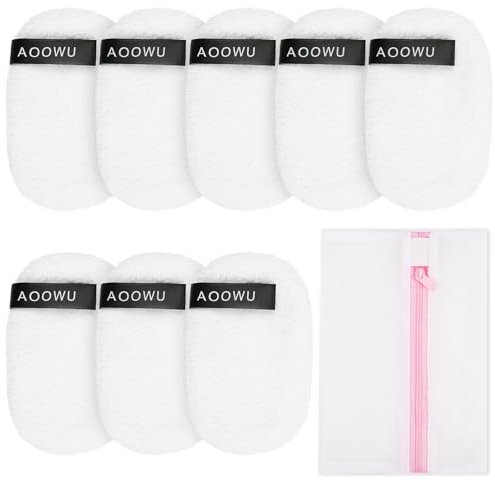AOOWU Abschminkpads Waschbar, 8 Stück Nachhaltiges Wiederverwendbares Set, Wattepads Nachhaltig Weich & Schonend Abschminkpads für Frauen, Jugendliche, Erwachsene