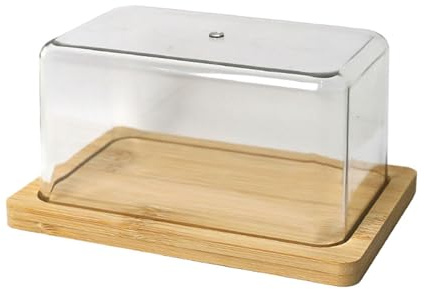 Burriera con coperchio trasparente, rettangolare, per formaggio, controsoffitto, burro, facile da usare, per formaggio e dessert