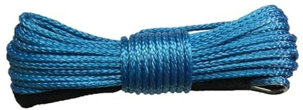 Cavo sintetico for verricello for auto da 8 mm x 12 m con guaina protettiva e redancia, cavo for impieghi gravosi da 6100 kg, compatibile con camion ATV UTV Con alta visibilità(Blue)