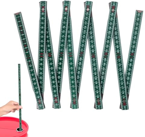 2 Meters 10-Fold Measuring Stick,Foldable Ruler Oil Tank Level Gauge