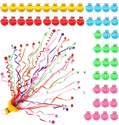 50Pcs Hand Throw Streamer, Multi Color Hand Toss Streamers, Colourful Hand Throw Confetti Streamers Paper, No Mess Confetti Magic Paper Cracker for Birthday Weddings Christmas Party