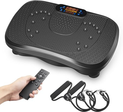 Dripex Plateforme Vibrante Oscillante Vibration Plate Puissante Exercise Machine 99 Vitesses Réglables Haut-Parleur Bluetooth Intégré Port USB Télécommande Écran LED - Noir