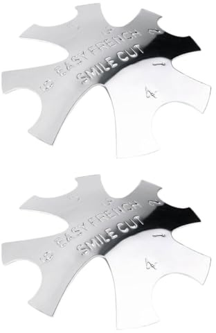 COLLBATH Sagoma per Tagliaunghie Nail Art 2 Pezzi in Acciaio Inox per Unghie Francesi Stencil Fai da Te per Manicure Professionale e Uso Domestico