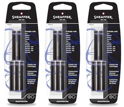 Sheaffer Cartridge Classic Black - Paquete de 3