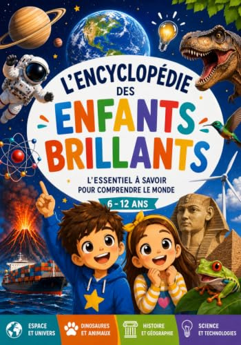 L'Encyclopédie des Enfants Brillants: Le livre éducatif pour les petits curieux de 6 à 12 ans : dinosaures, animaux, espace, sciences, histoire, géographie et bien plus