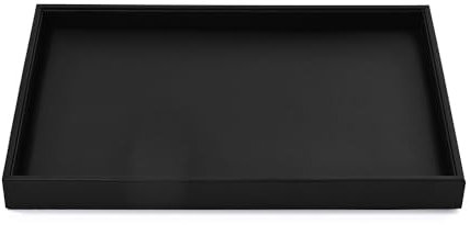 Oirlv Black PU Leather Jewelry Trays Display Jewelry Accessories Trinket Watch/Earrings/Ring Organizer