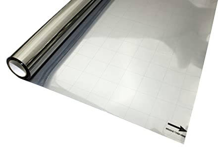 GARDINIA Fensterfolie, Wärmedämmung, Energie sparen, Spiegelfolie, Statisch und verspiegelt, Blickschutz mit UV-Schutz, Haftet statisch ohne Kleber, 90 x 150 cm, 100% PVC, Silber