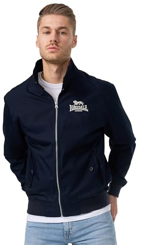 Lonsdale Herren Classic Allwetterjacke, Navy/Silver, XL