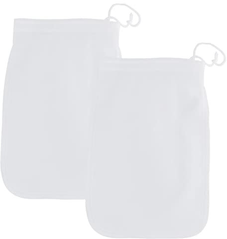 2 sacchetti riutilizzabili per latte con noci da 75 micron, filtro in nylon, sacchetti per luppolo, filtro per alimenti a rete fine, per succhi di latte, luppolo, gelatina, noce, latte, yogurt, caffè