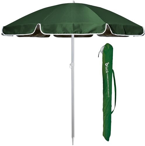 Batik - Ombrellone da Spiaggia - LELLO L'OMBRELLO - Ombrellone da Spiaggia Grande Anti UV - Diametro 180 cm - Colore Verde Scuro